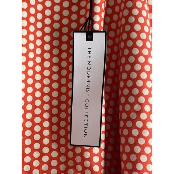 LANE BRYANT Women Stretch Cotton A-Line Flare Skirt Orange Polka Dot Size 20 - Picture 2 of 10